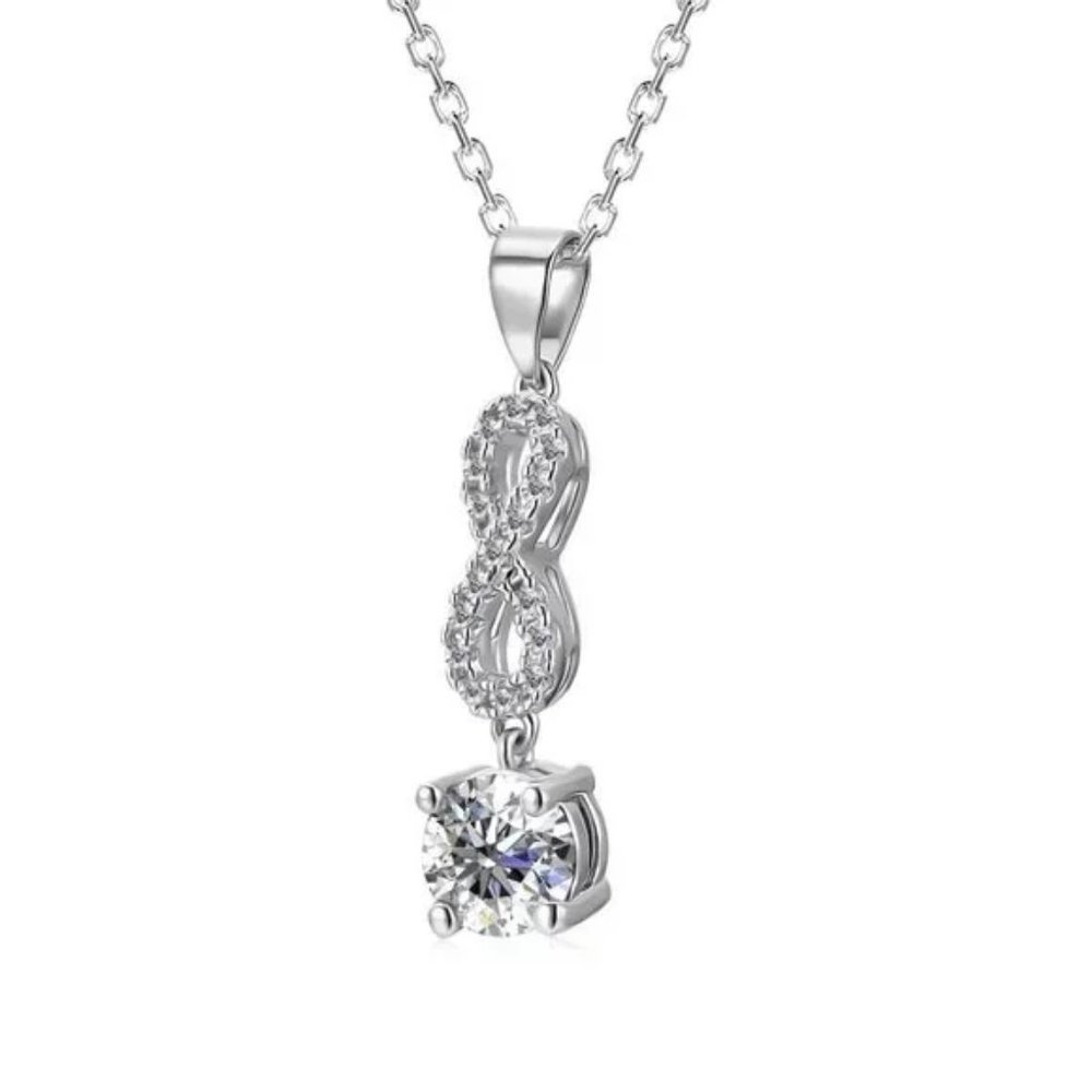Certified 1ct. t.w. Moissanite Diamond Infinity Necklace NEW - Picture 4 of 8